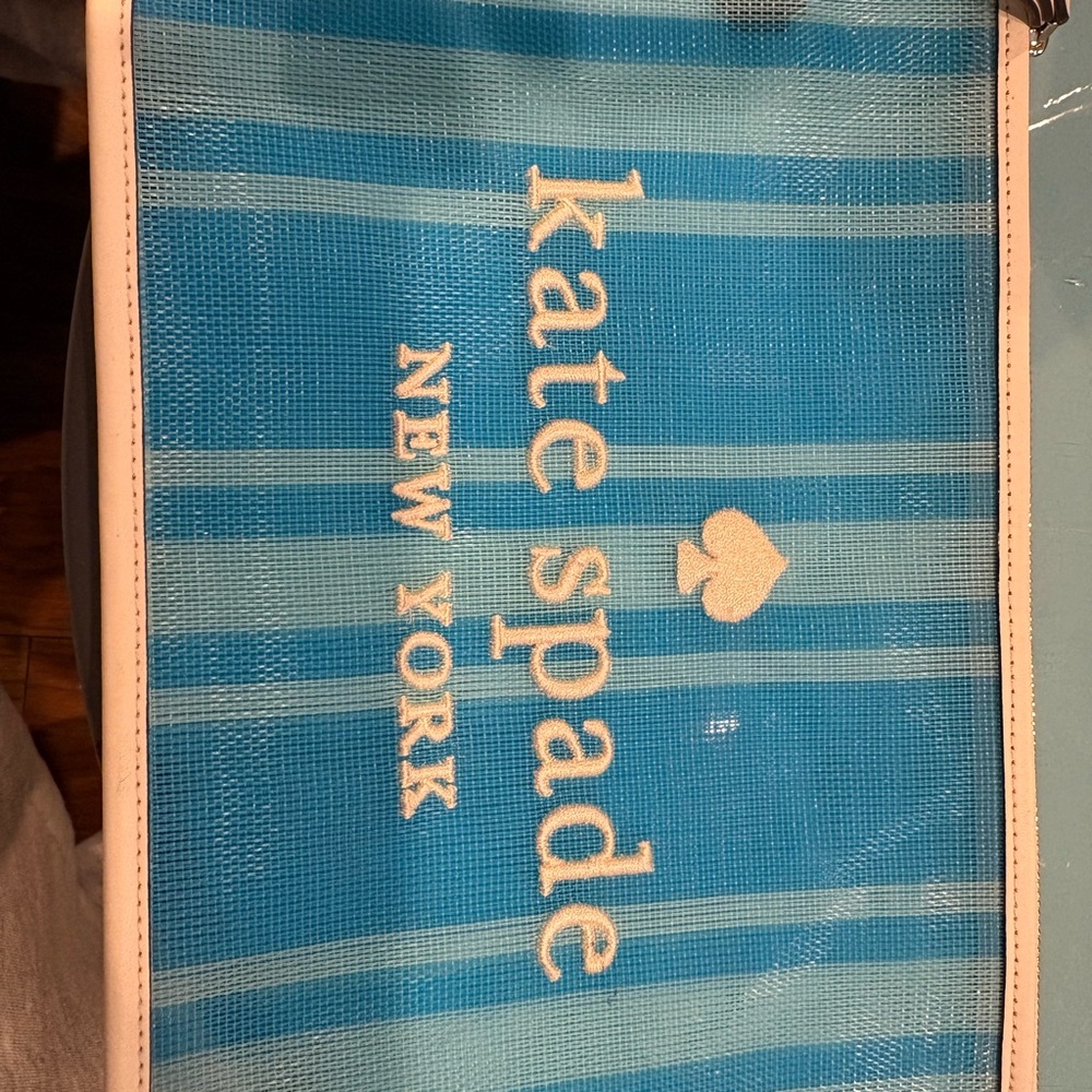 Kate Spade Blue Striped Clutch